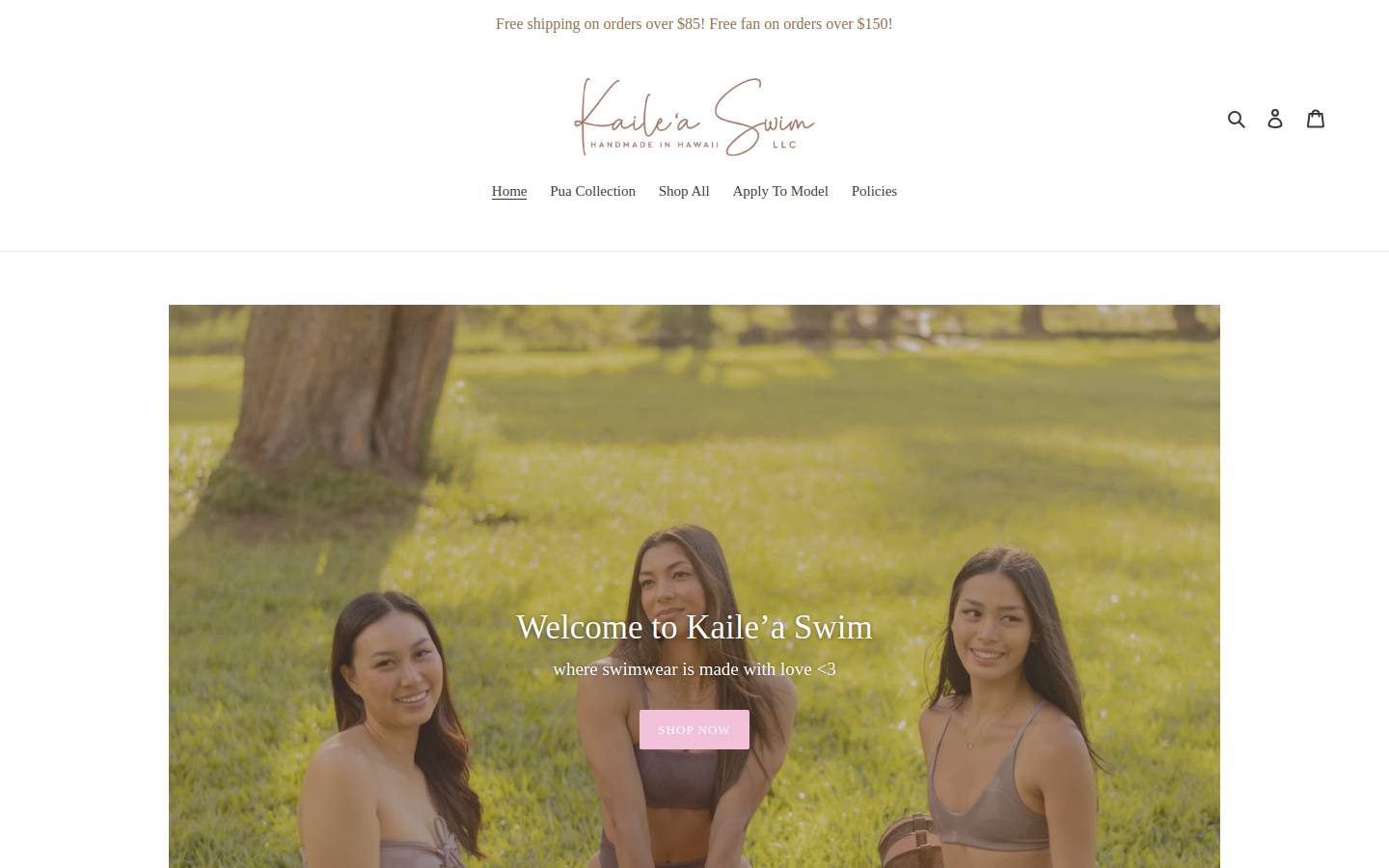 kaileaswimhawaii.com homepage screenshot