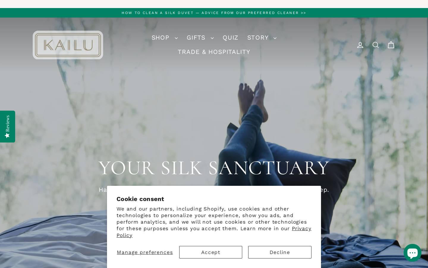 kailusilk.com homepage screenshot