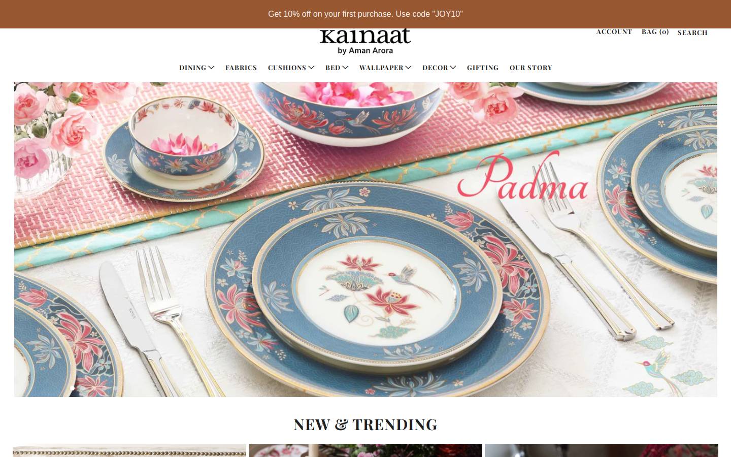 kainaatdesign.com homepage screenshot