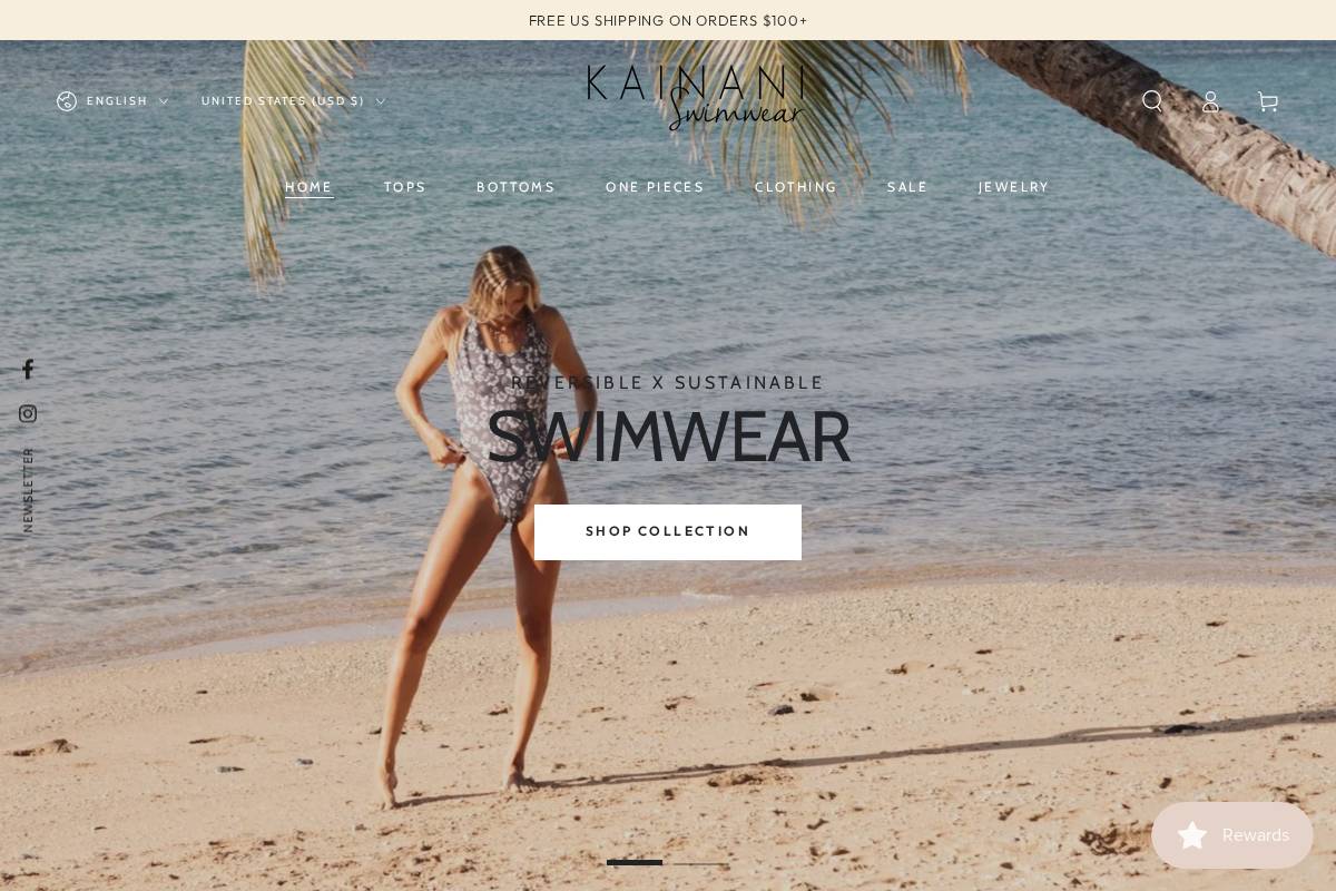 kainaniswimwear.com homepage screenshot