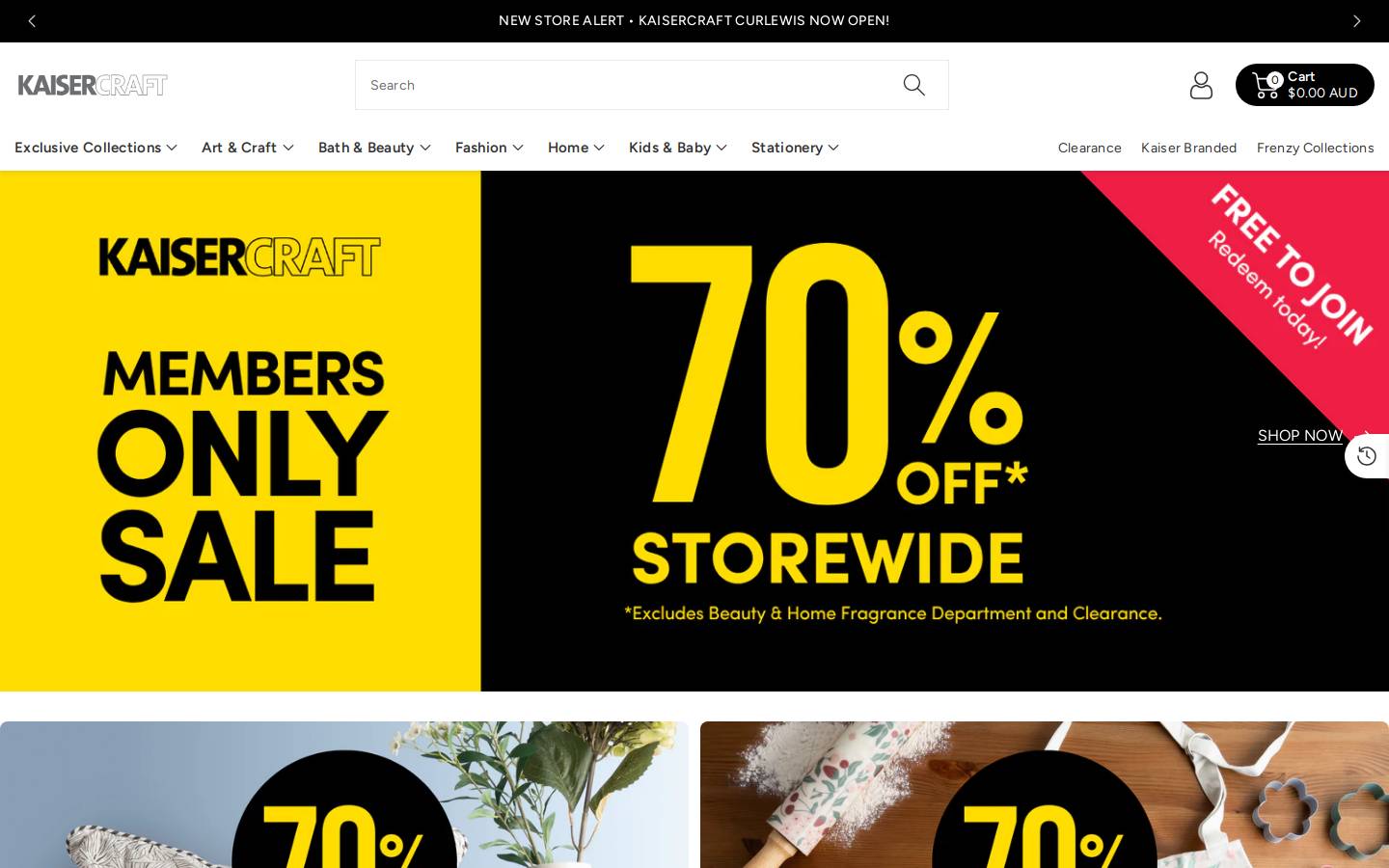 kaisercraft.com.au homepage screenshot