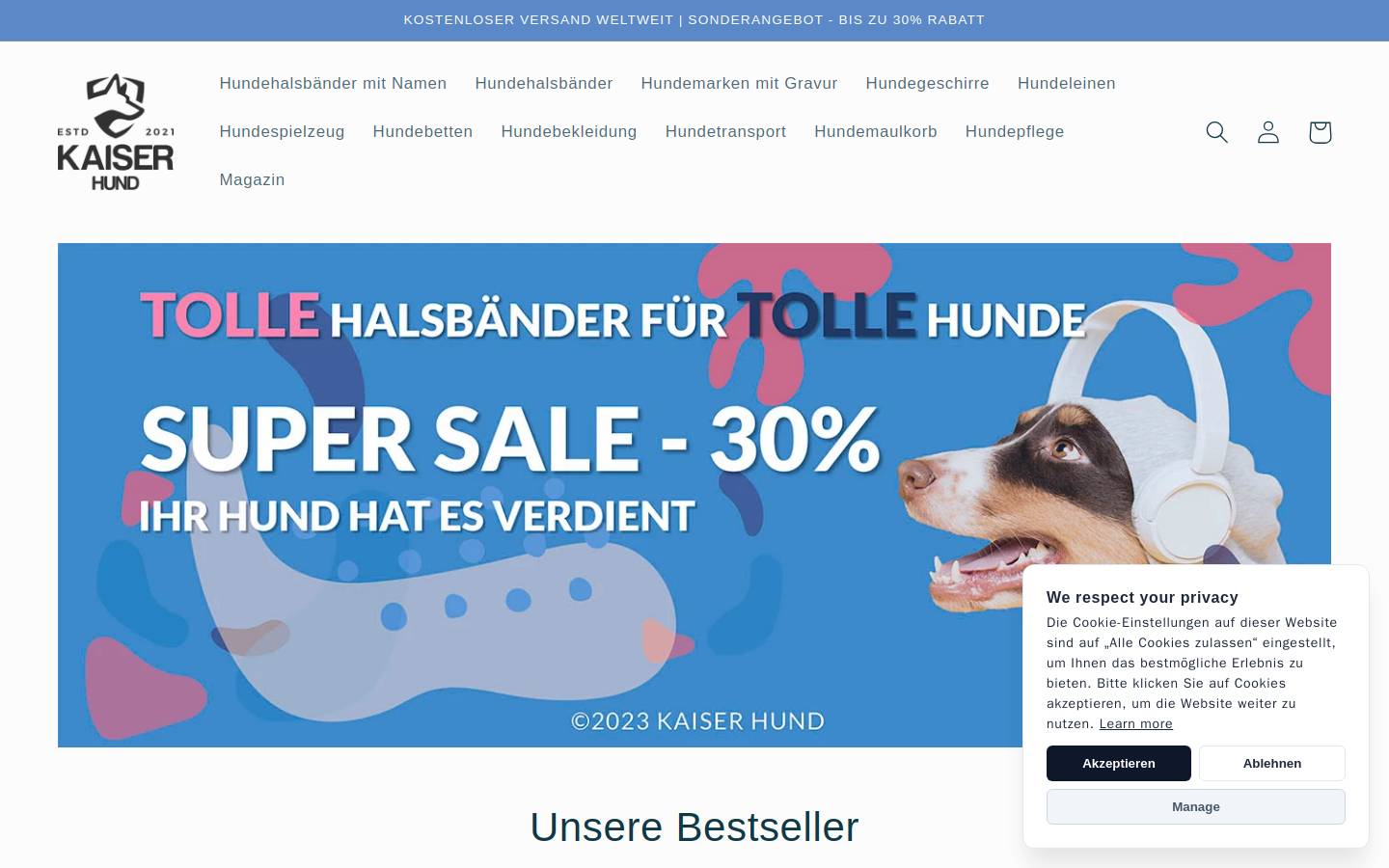 Kaiserhund homepage screenshot