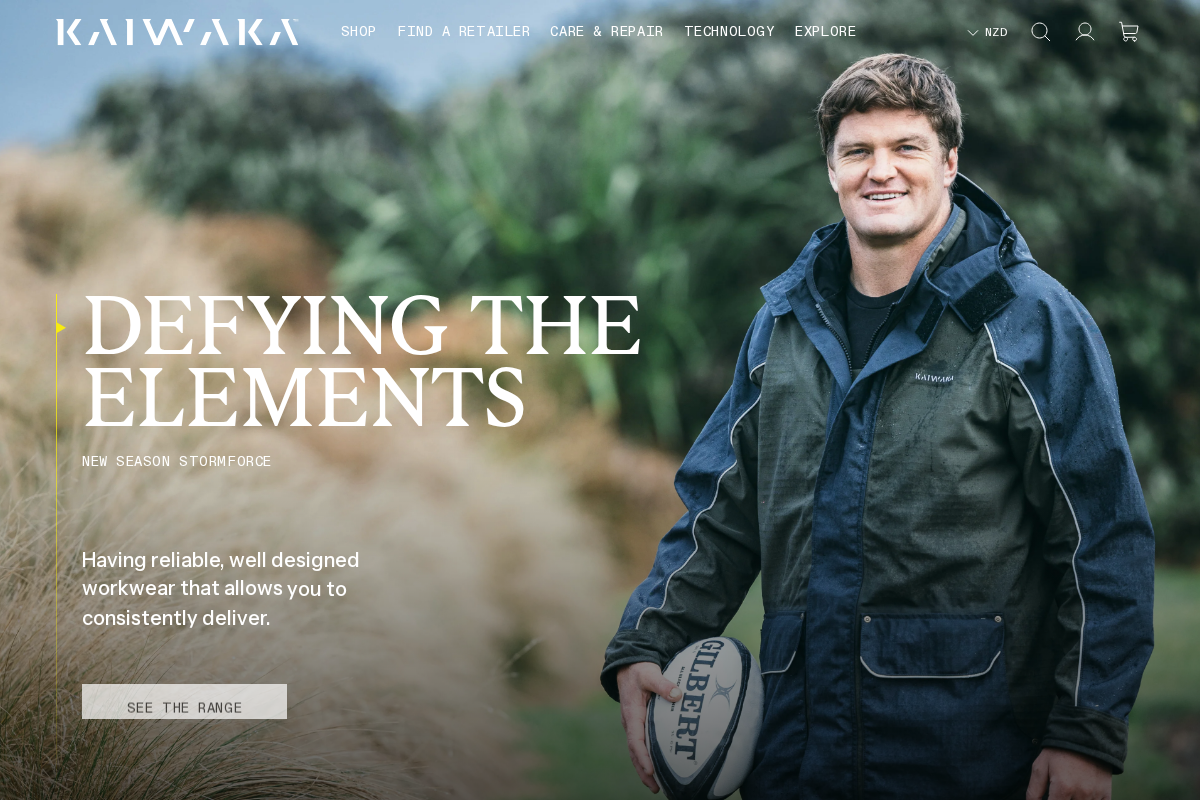 Kaiwaka Clothing homepage screenshot