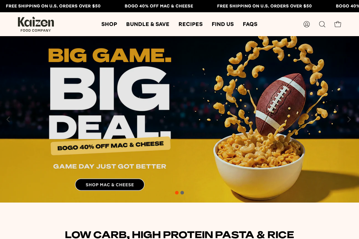 Kaizenfoodcompany homepage screenshot