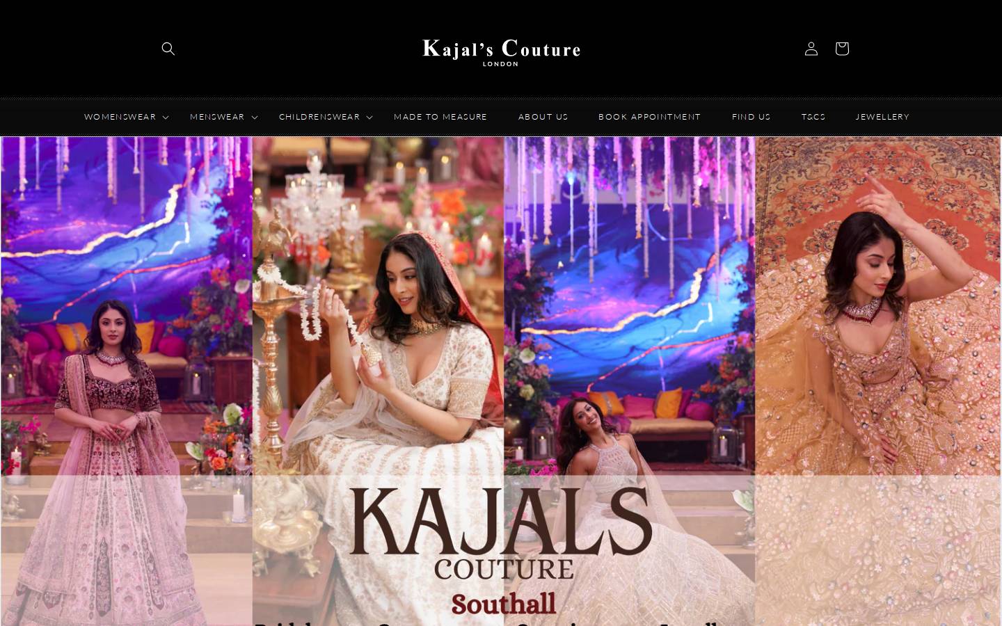 kajalscouture.co.uk homepage screenshot