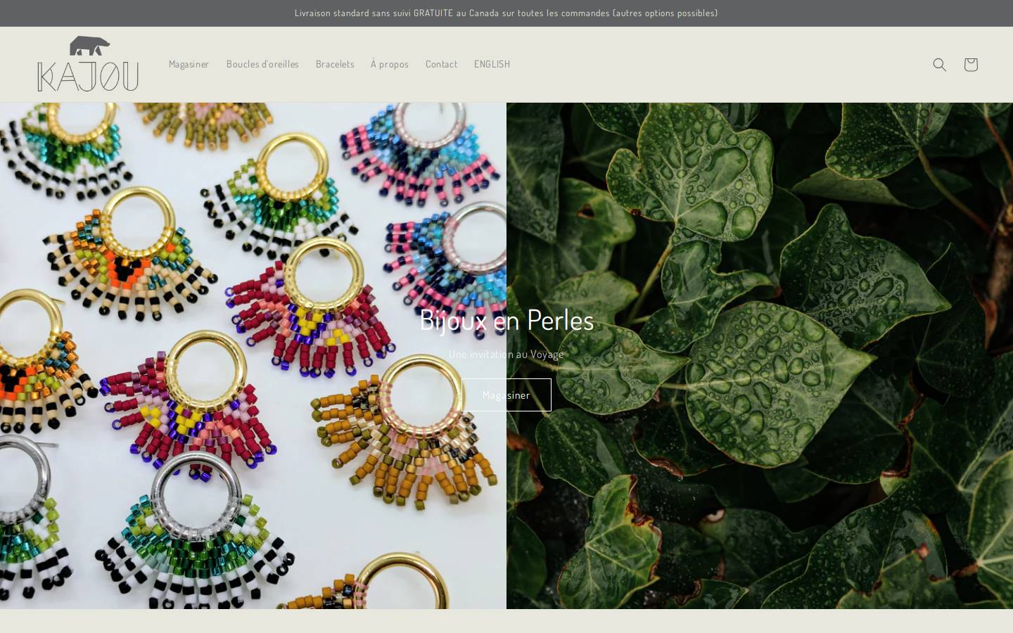 kajou.ca homepage screenshot