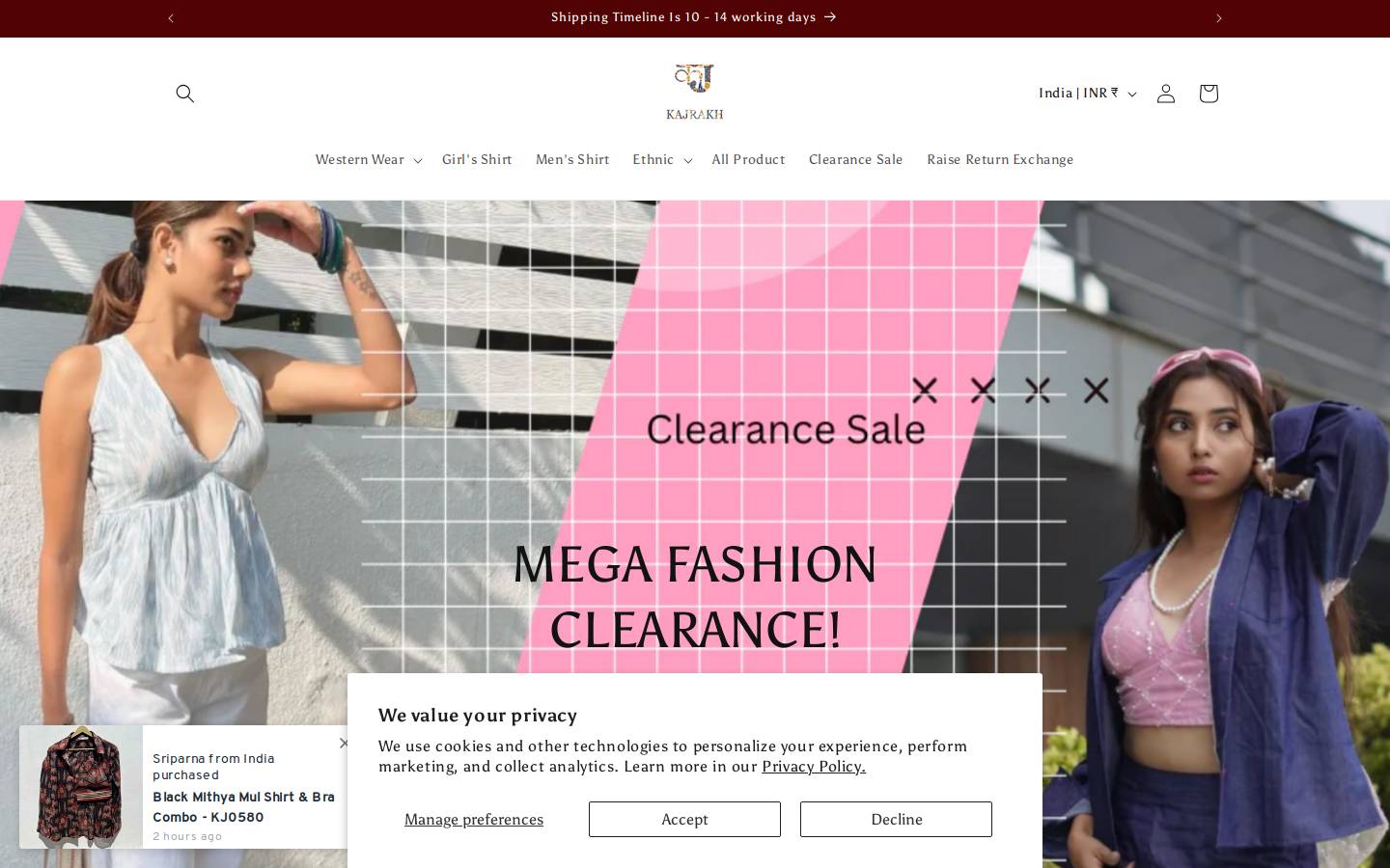 kajrakh.com homepage screenshot