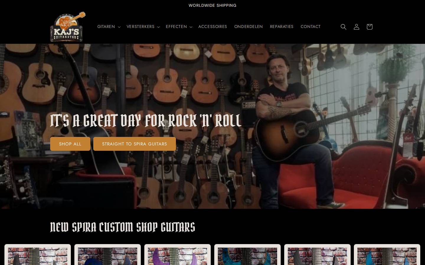 kajsguitarstore.nl homepage screenshot