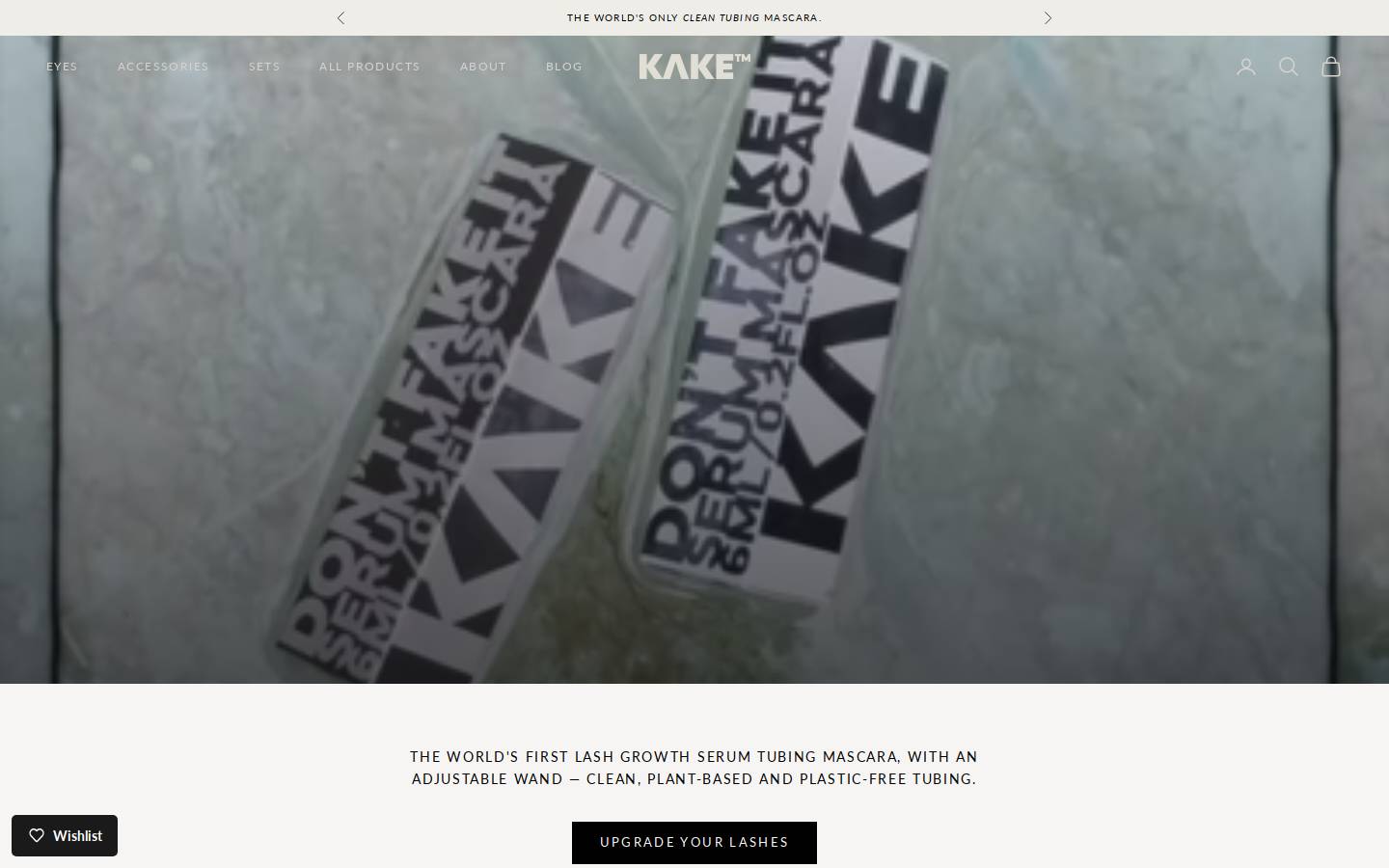 Kake Cosmetics homepage screenshot
