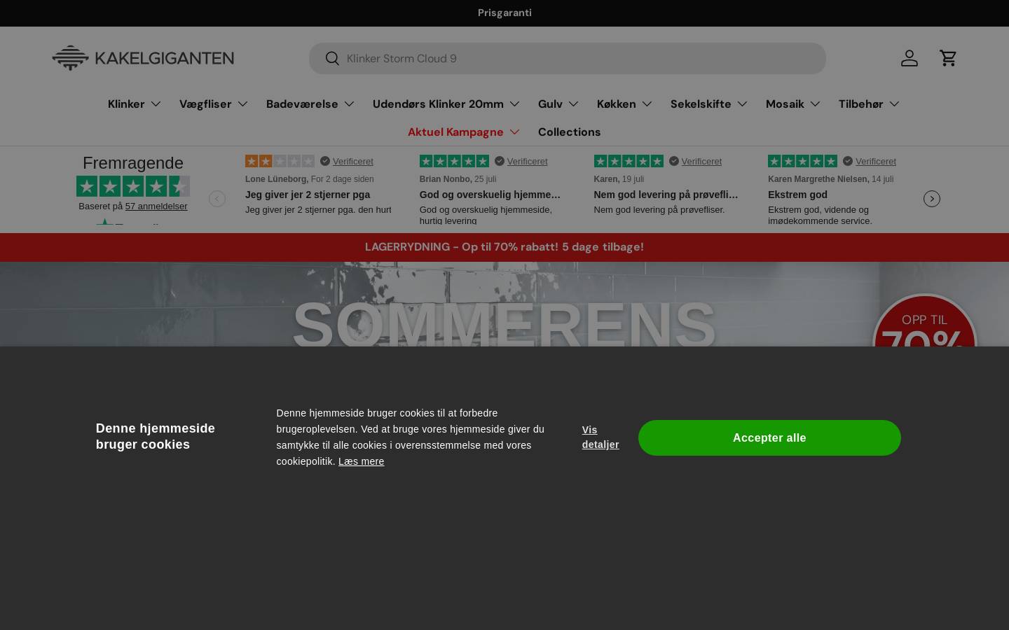Kakelgiganten.dk homepage screenshot
