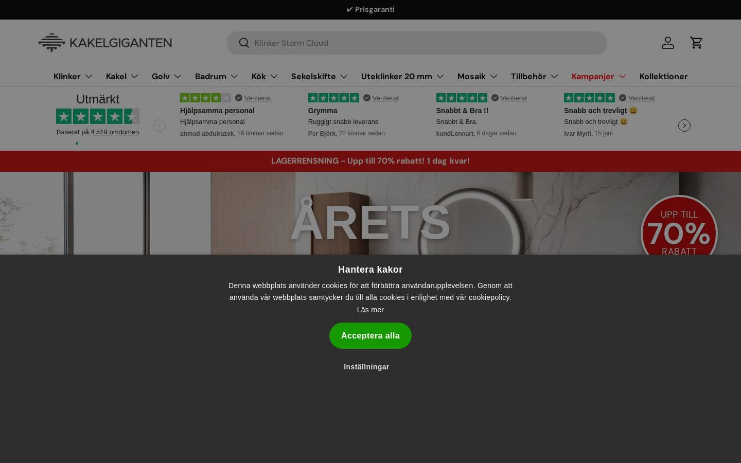 Kakelgiganten.se homepage screenshot