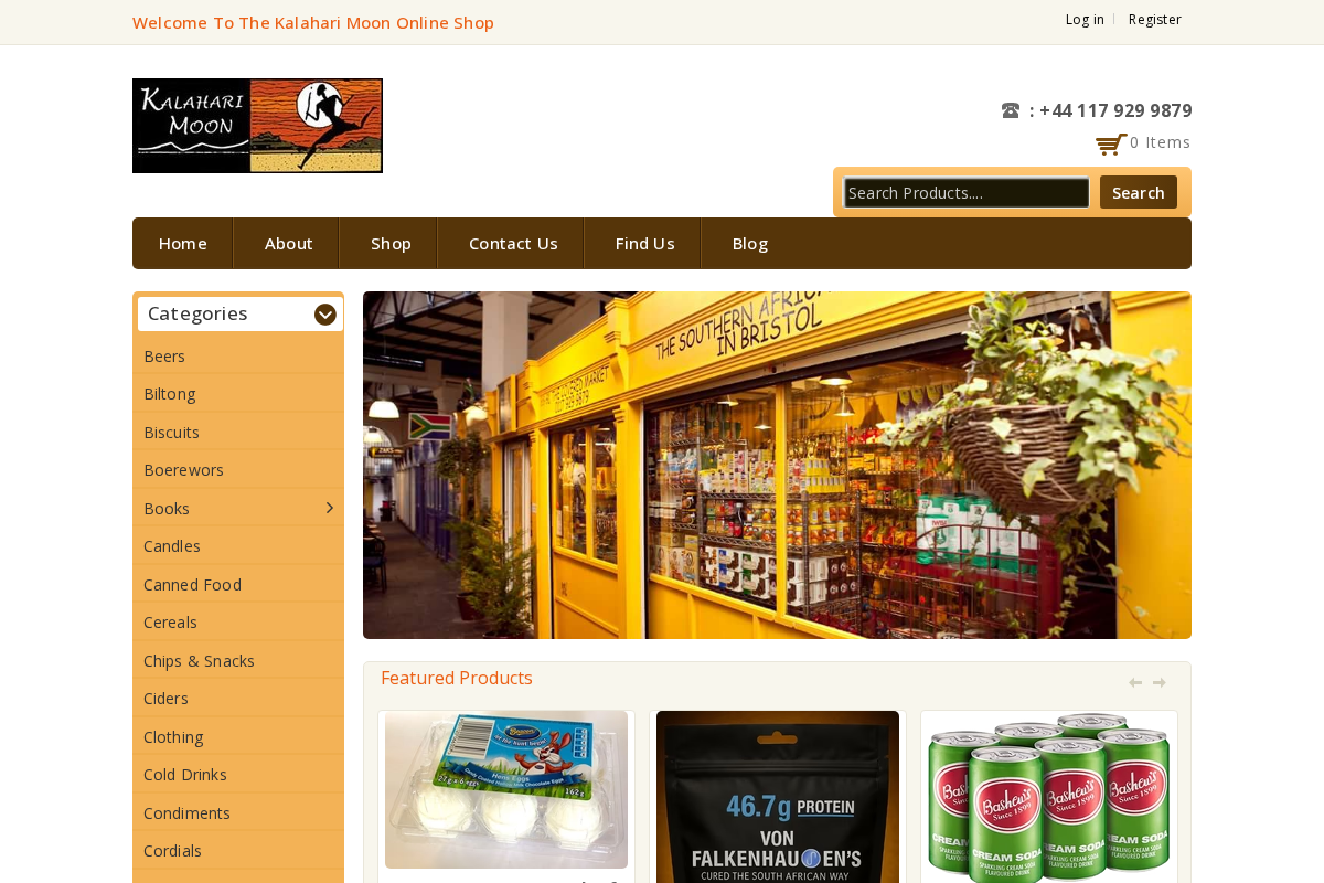 Kalahari Moon homepage screenshot