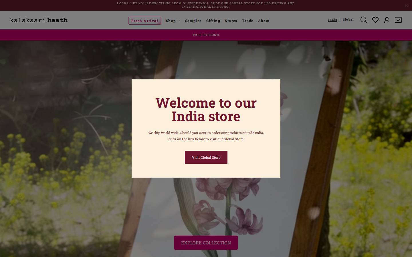 kalakaarihaath.com homepage screenshot