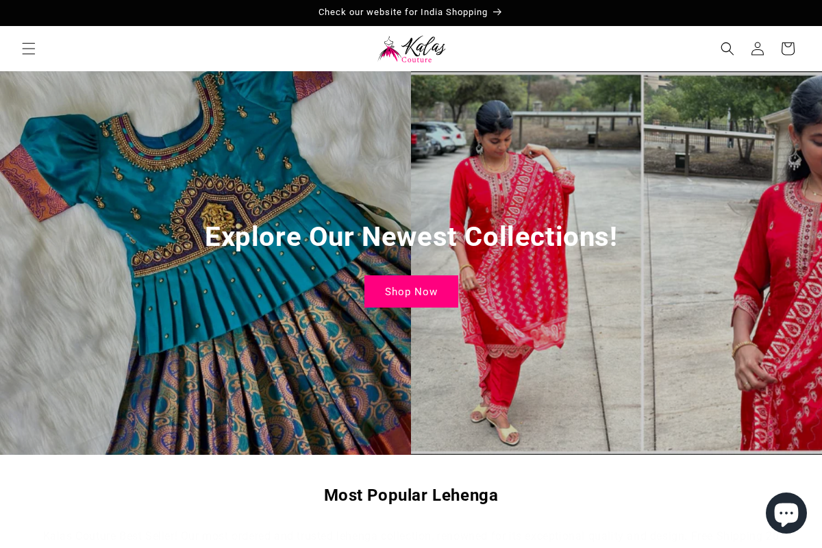 Kalas Couture homepage screenshot