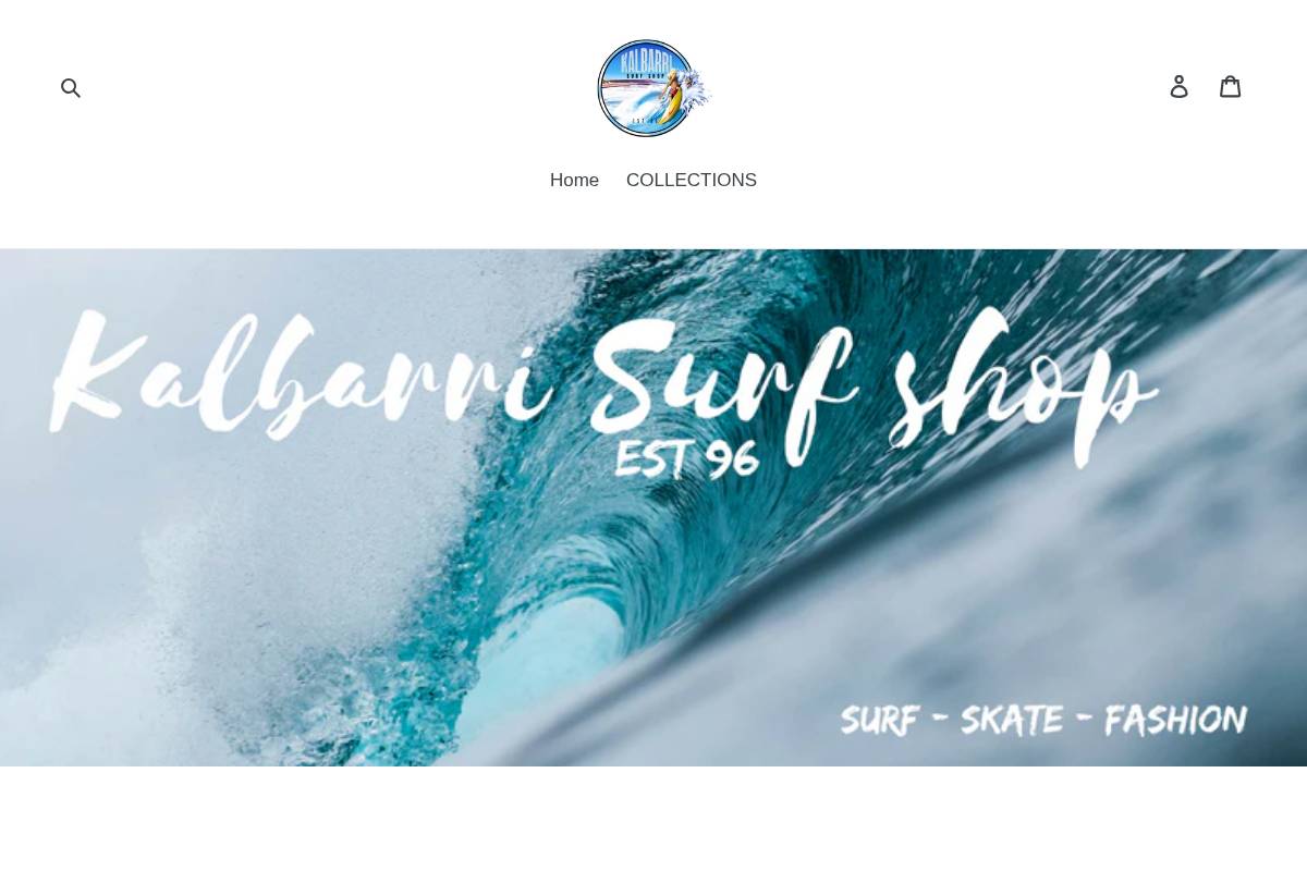 Kalbarri Surf Shop homepage screenshot