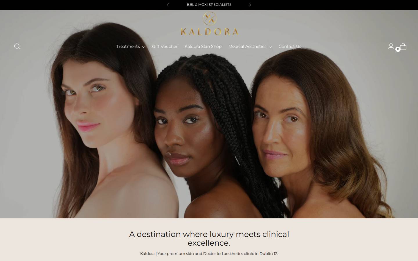Kaldoraskinclinic homepage screenshot