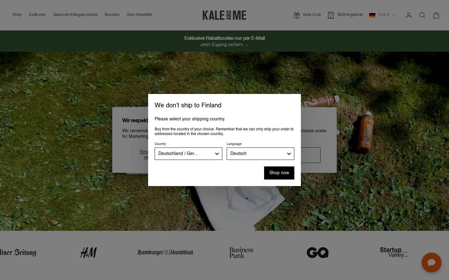 Kale & Me homepage screenshot