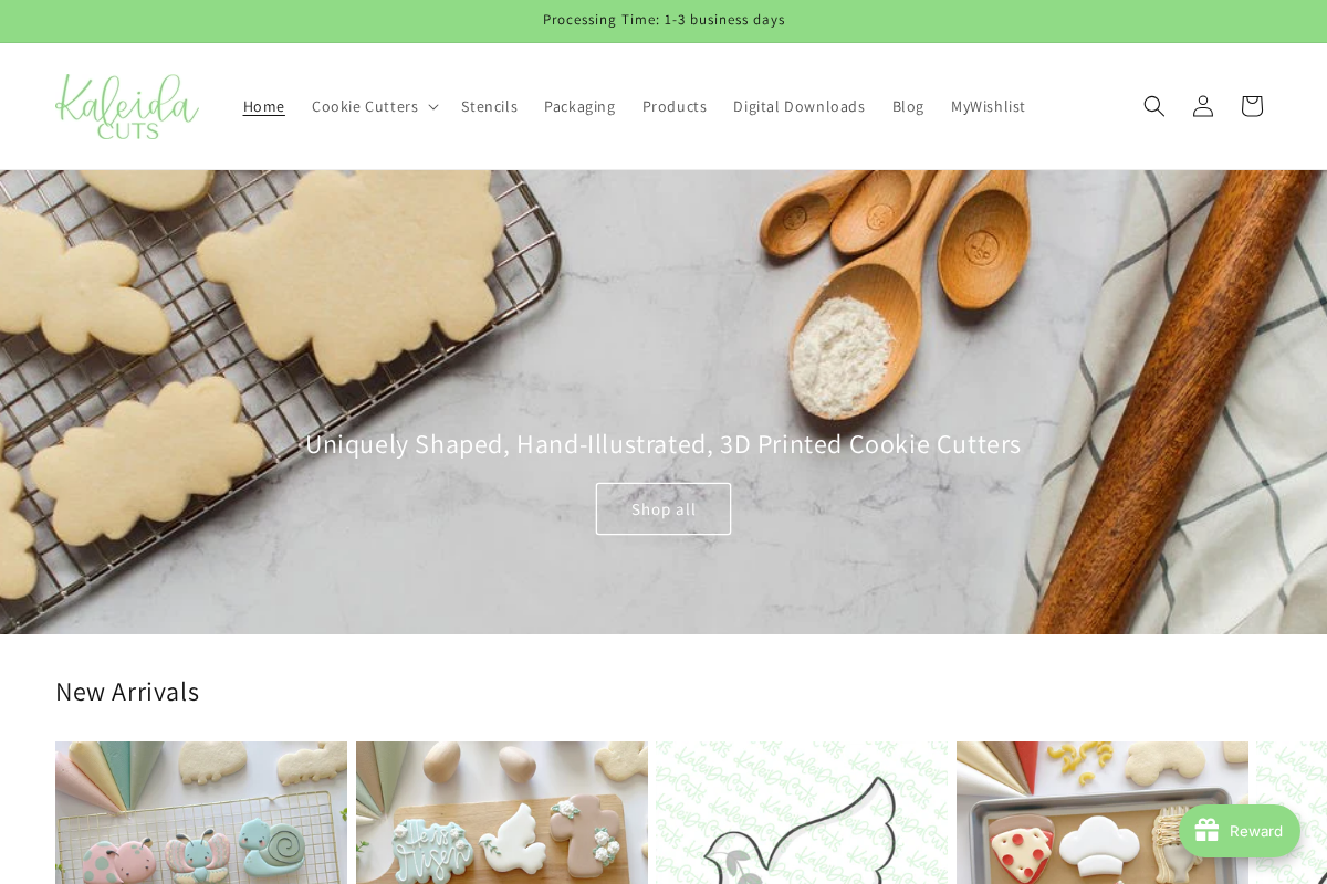 KaleidaCuts homepage screenshot