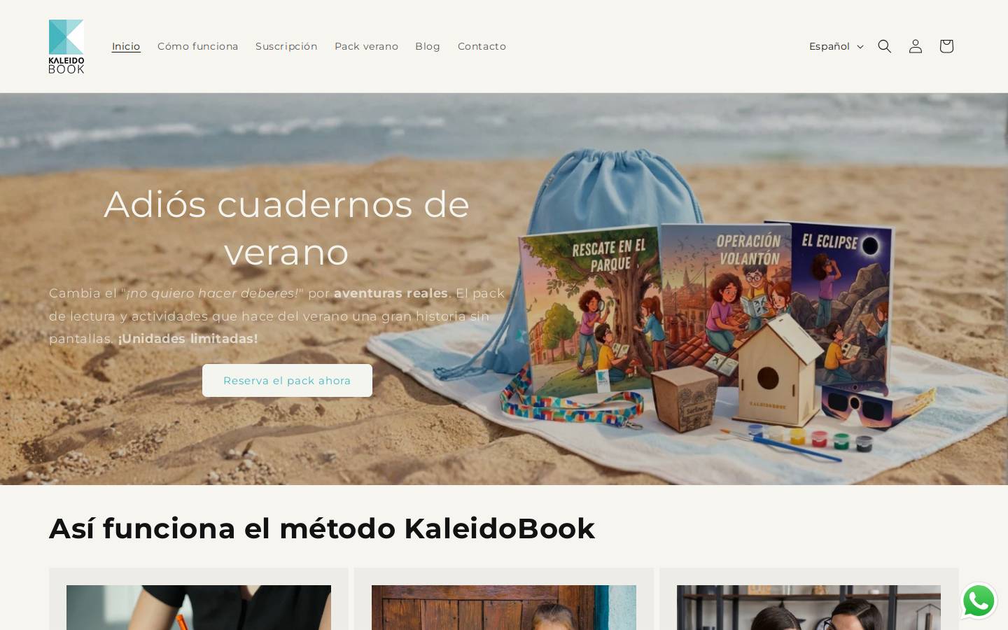 Kaleidobook homepage screenshot