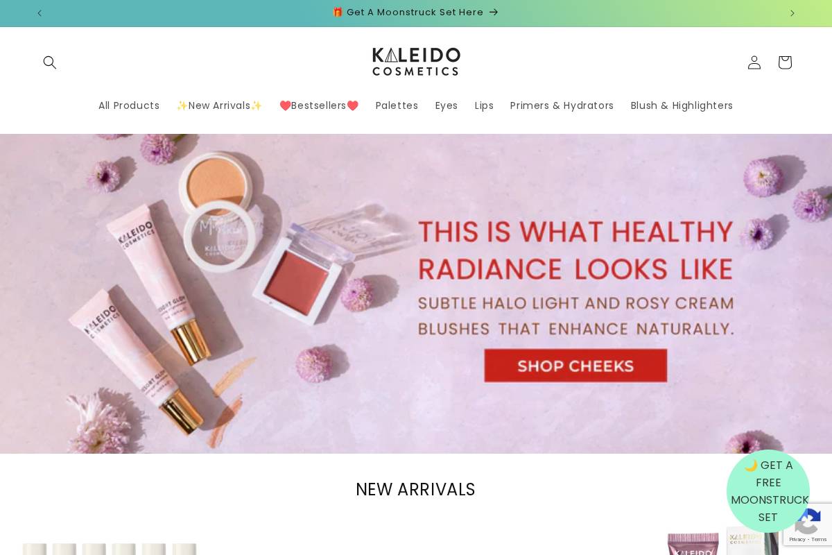 kaleidocosmetics.com homepage screenshot