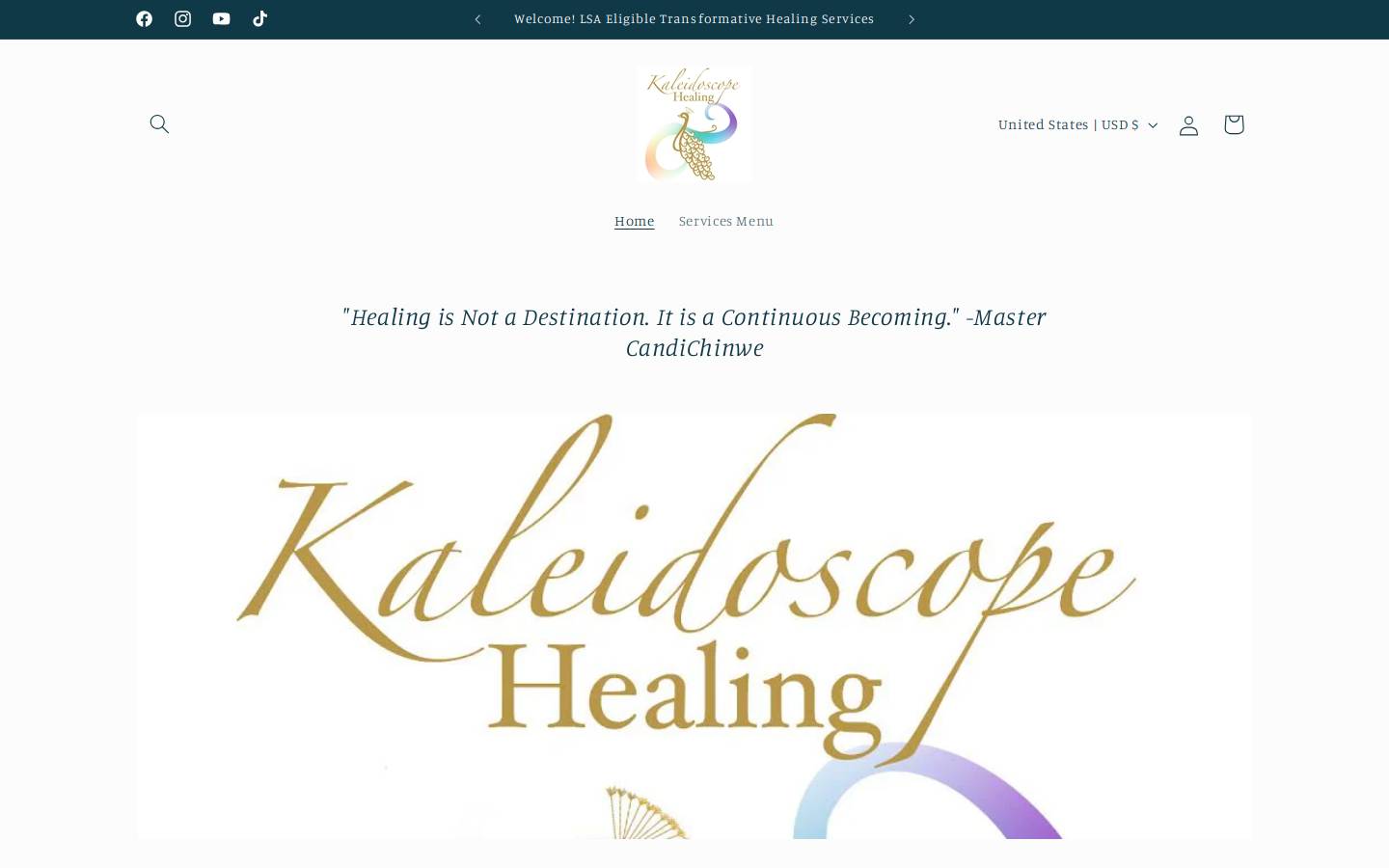 kaleidoscopehealing.org homepage screenshot