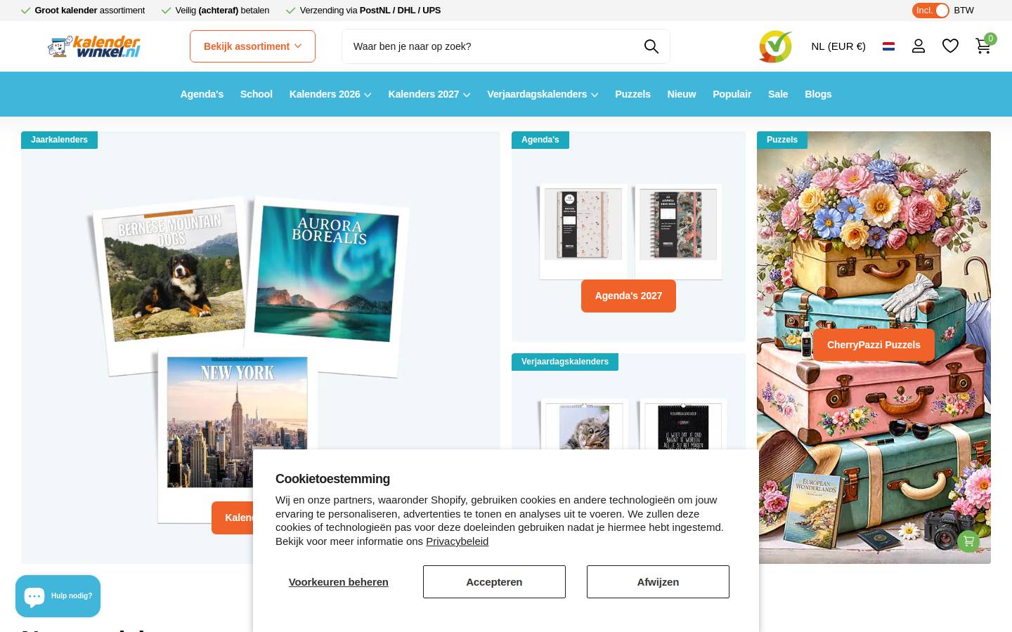kalenderwinkel.com homepage screenshot