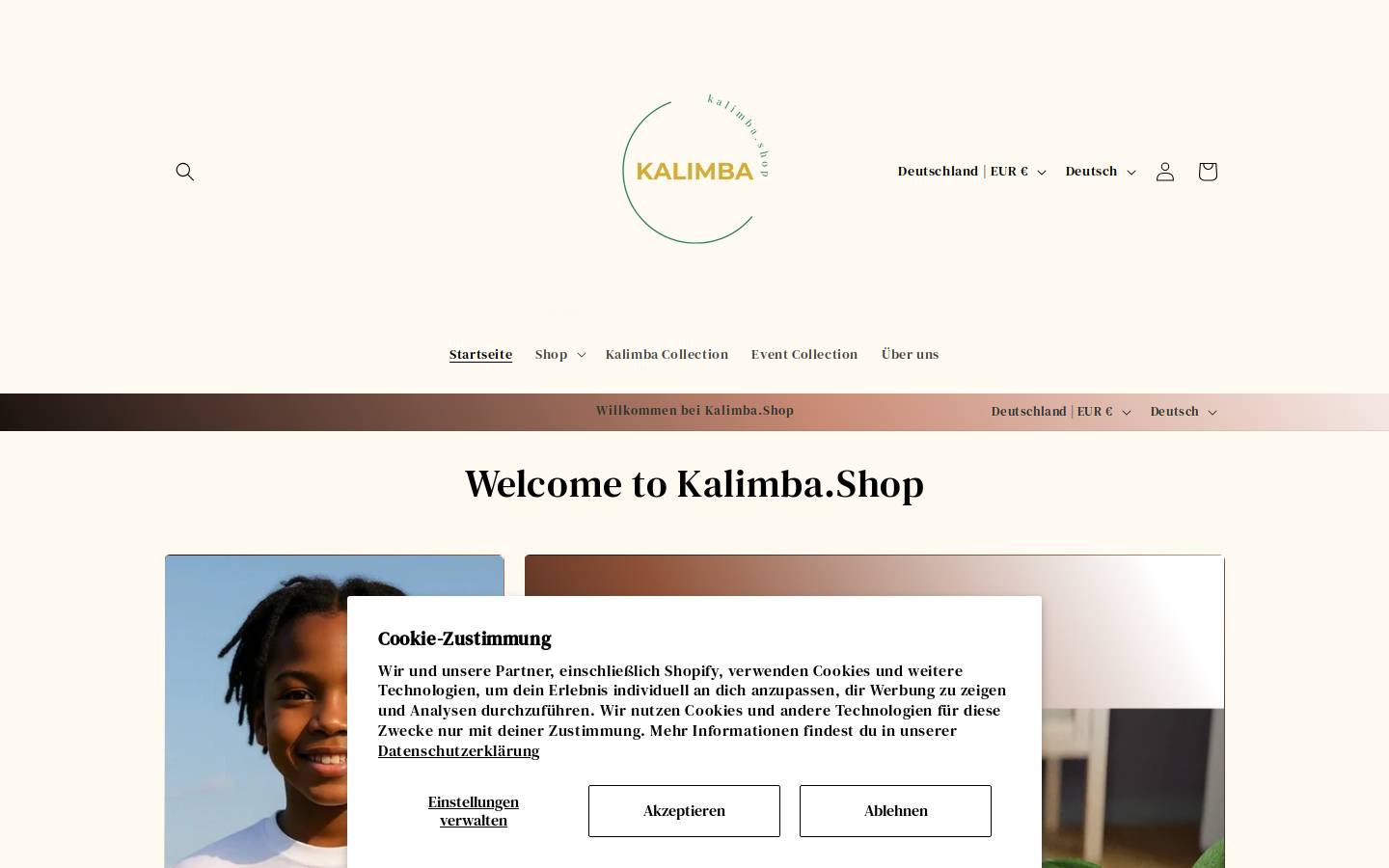Kalimba homepage screenshot