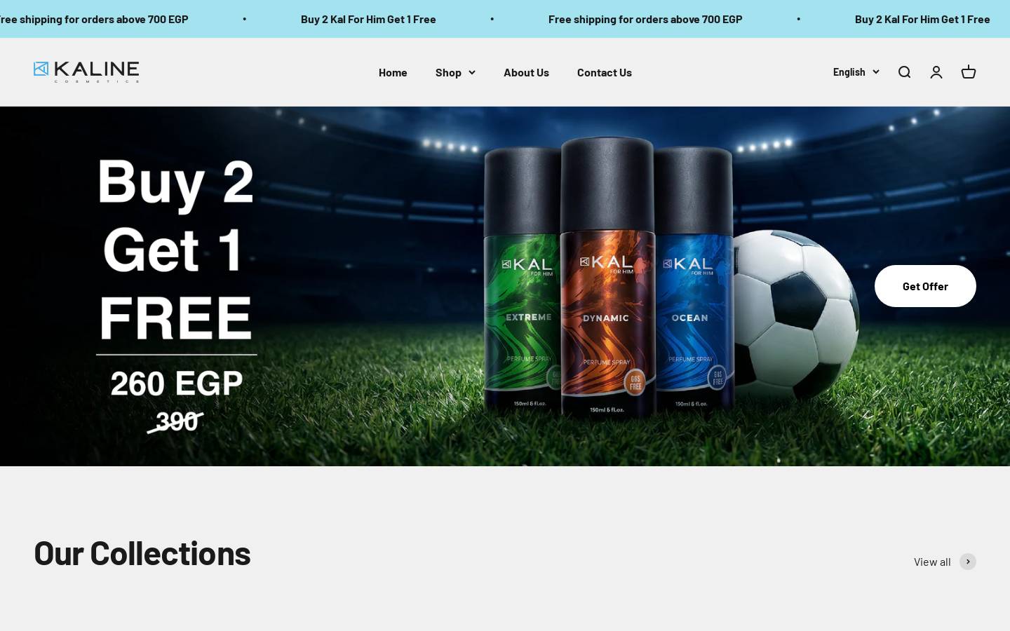 kaline.com homepage screenshot