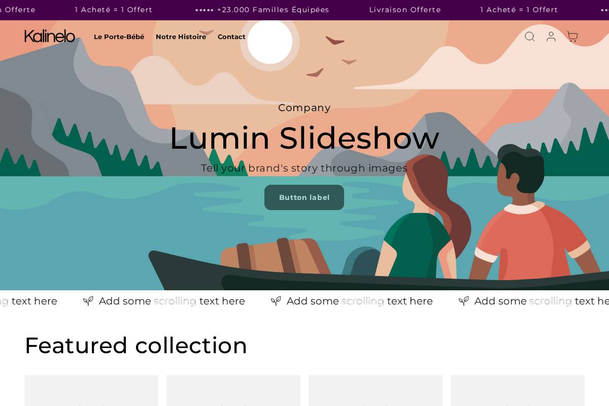 Kalinelo homepage screenshot