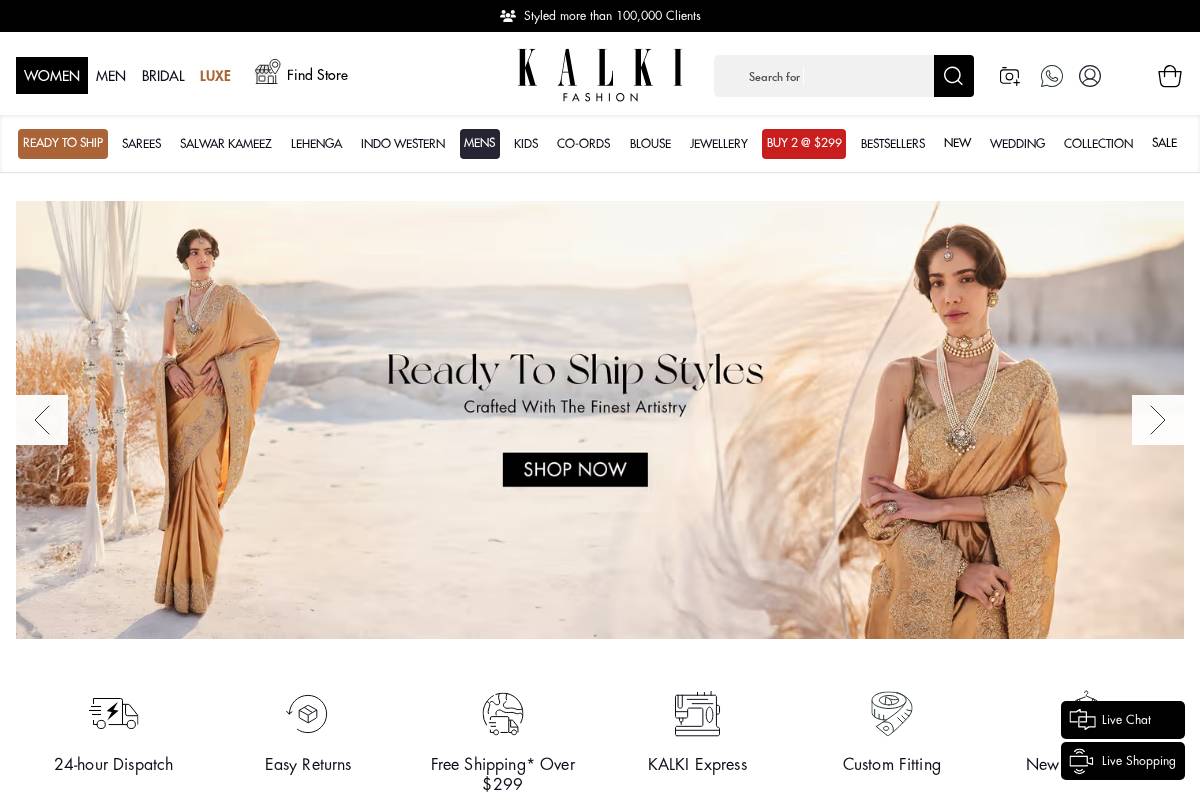 kalkifashion.com homepage screenshot