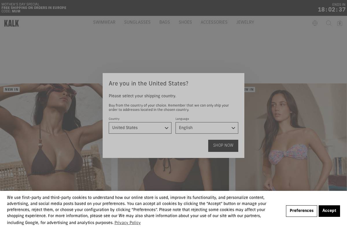 KALK homepage screenshot