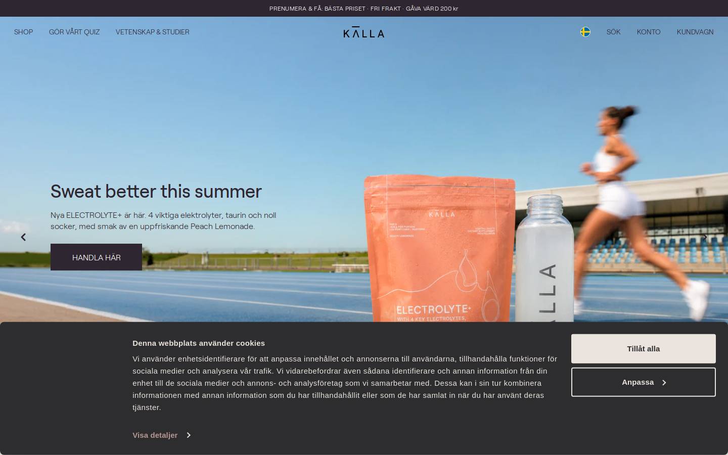 kalla.com homepage screenshot