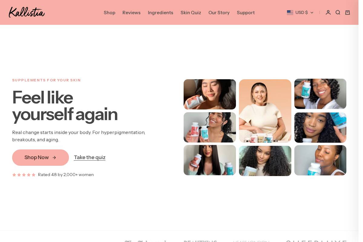 Kallistia homepage screenshot