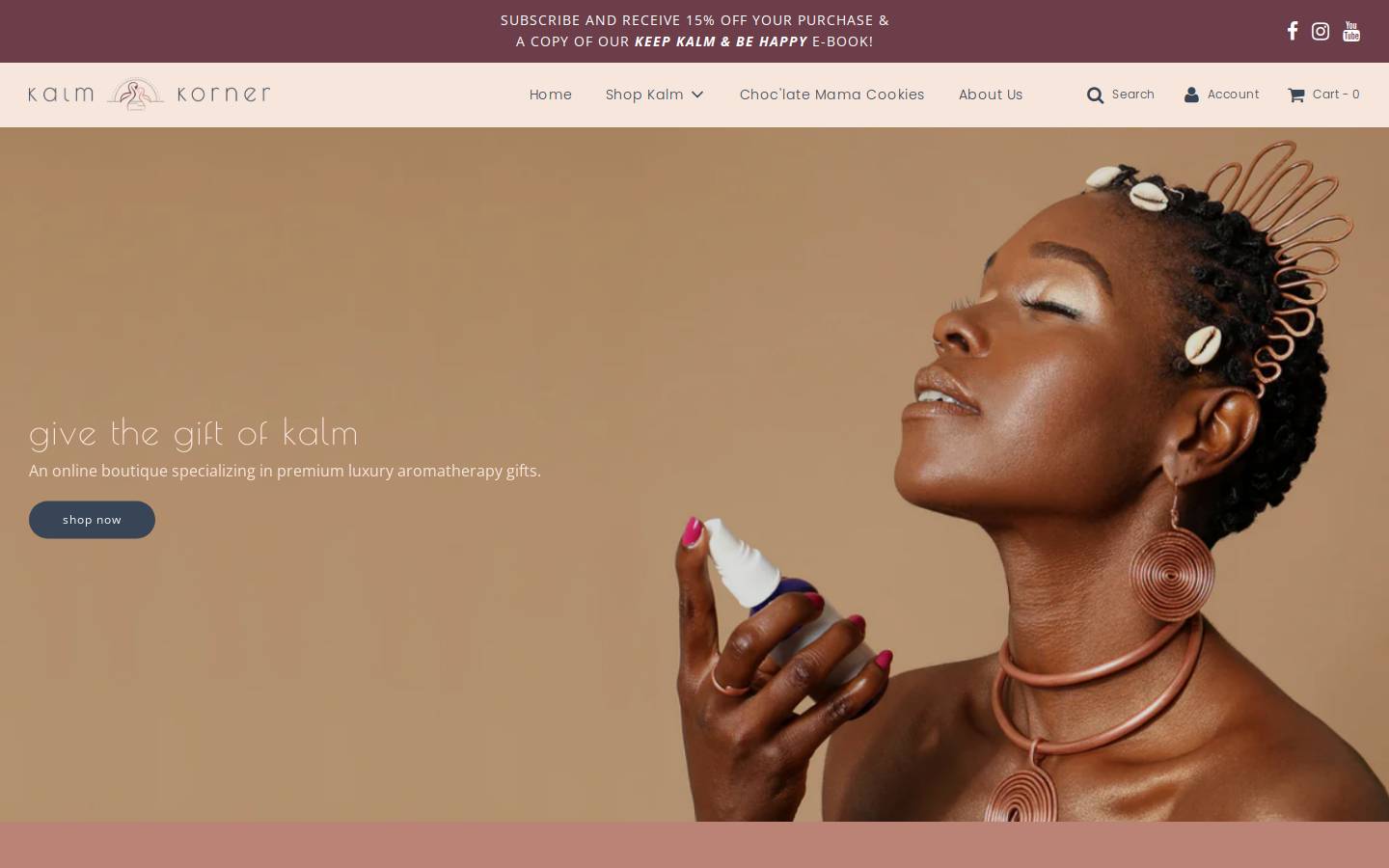 kalmkorner.com homepage screenshot