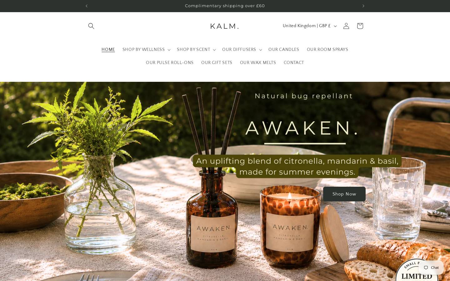 KALM. homepage screenshot