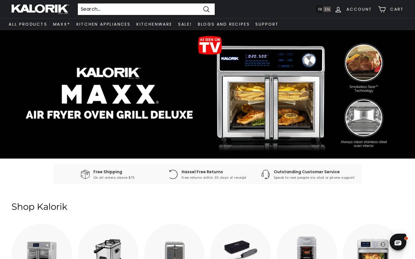 Kalorik homepage screenshot