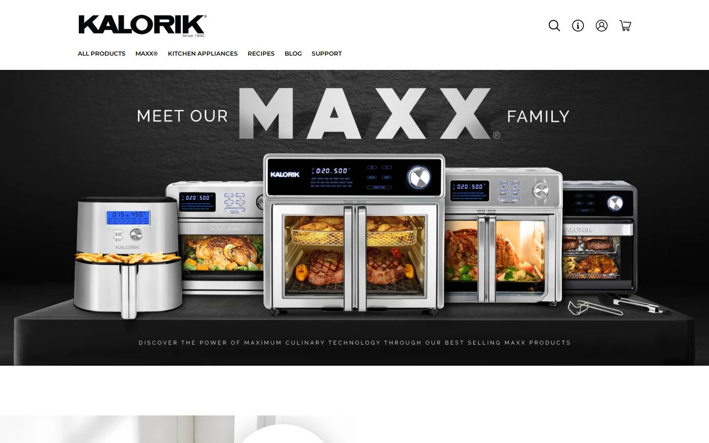 Kalorik homepage screenshot