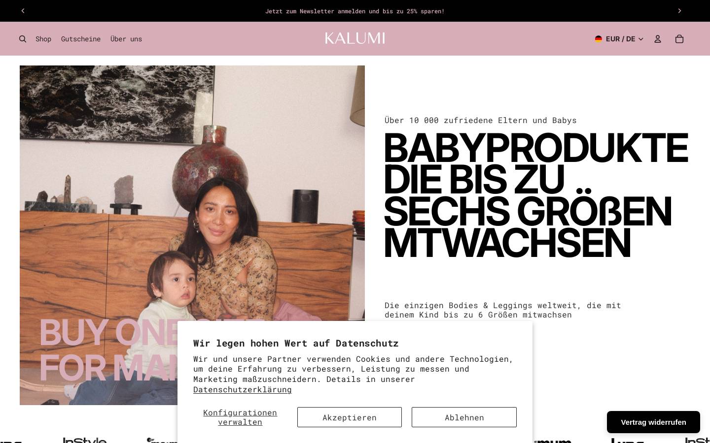 Kalumi homepage screenshot