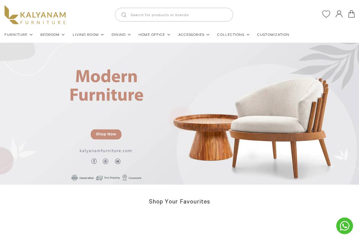 Kalyanamfurniture homepage screenshot
