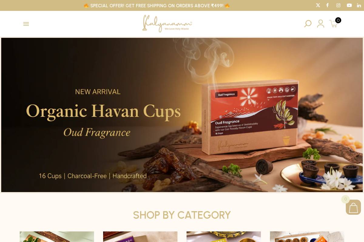 Kalyanamm homepage screenshot