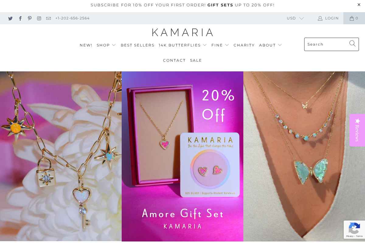 kamaria.com homepage screenshot