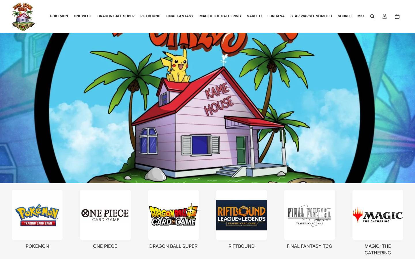 kamehousecards.com homepage screenshot