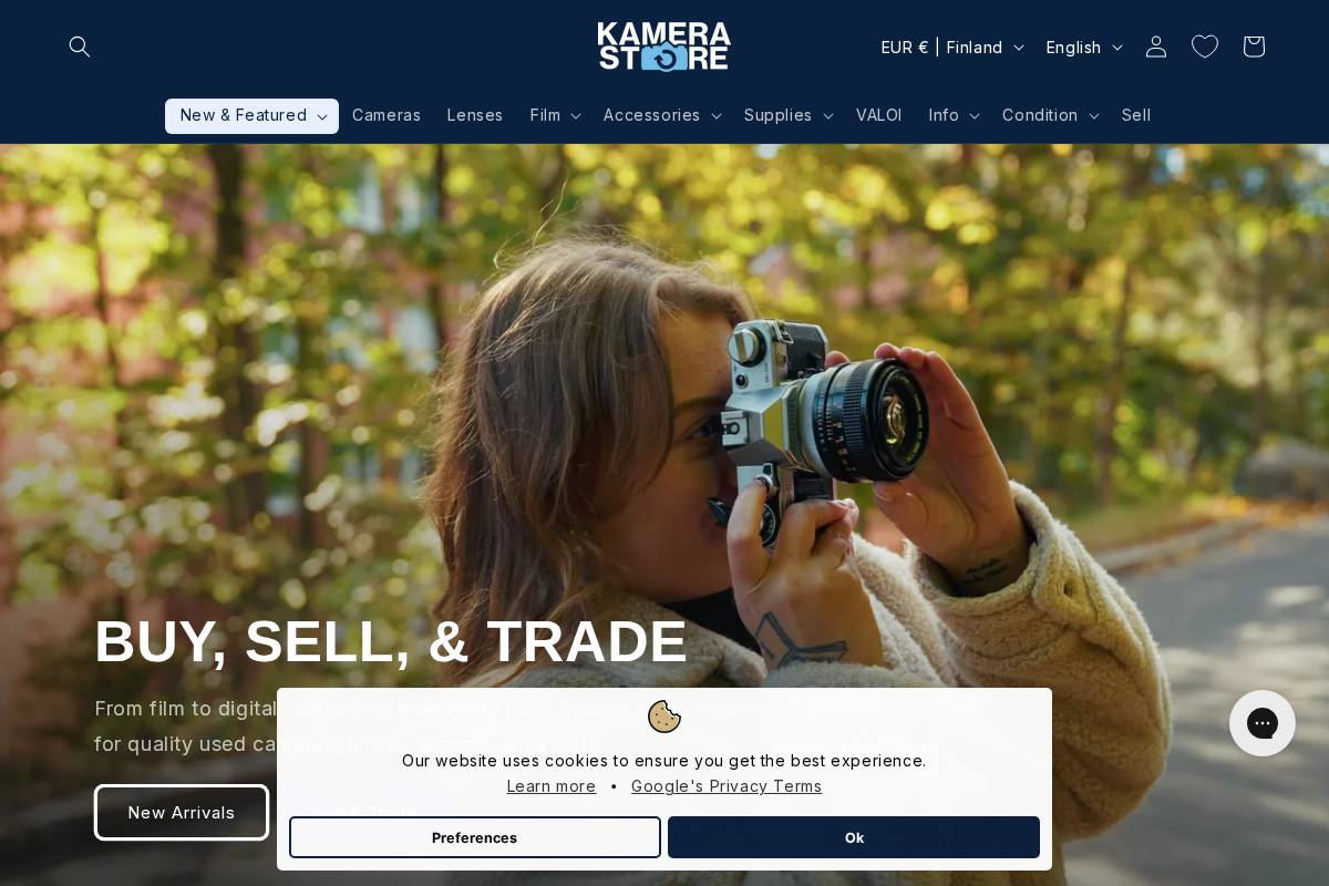 Kamerastore.com homepage screenshot