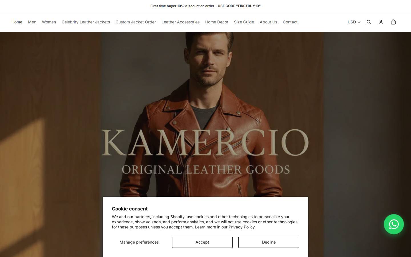 kamercio.com homepage screenshot