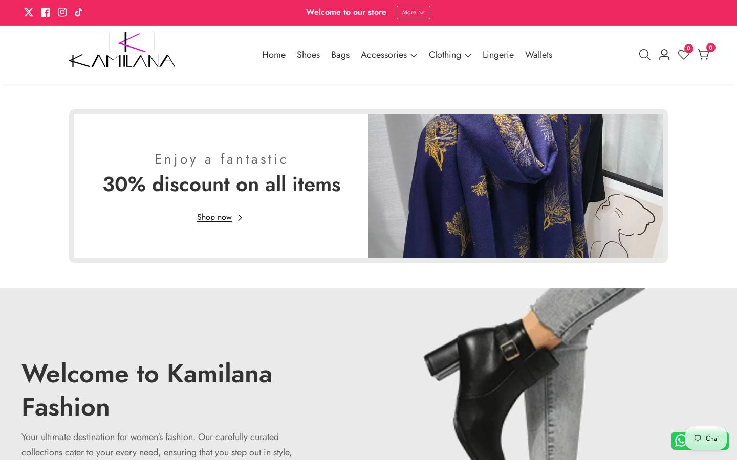kamilana.com homepage screenshot