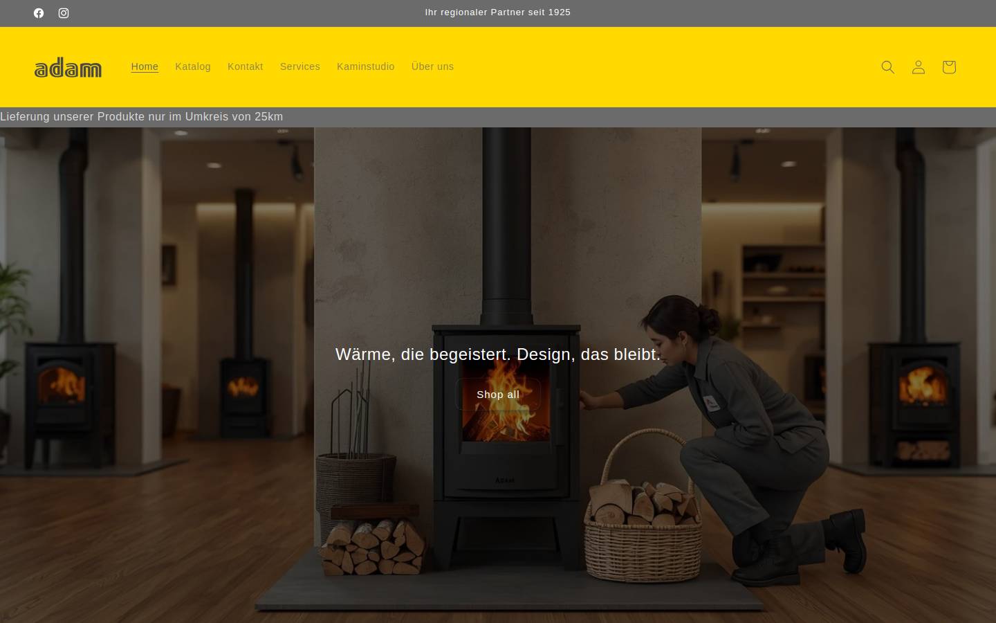 kaminstudio-adam.de homepage screenshot