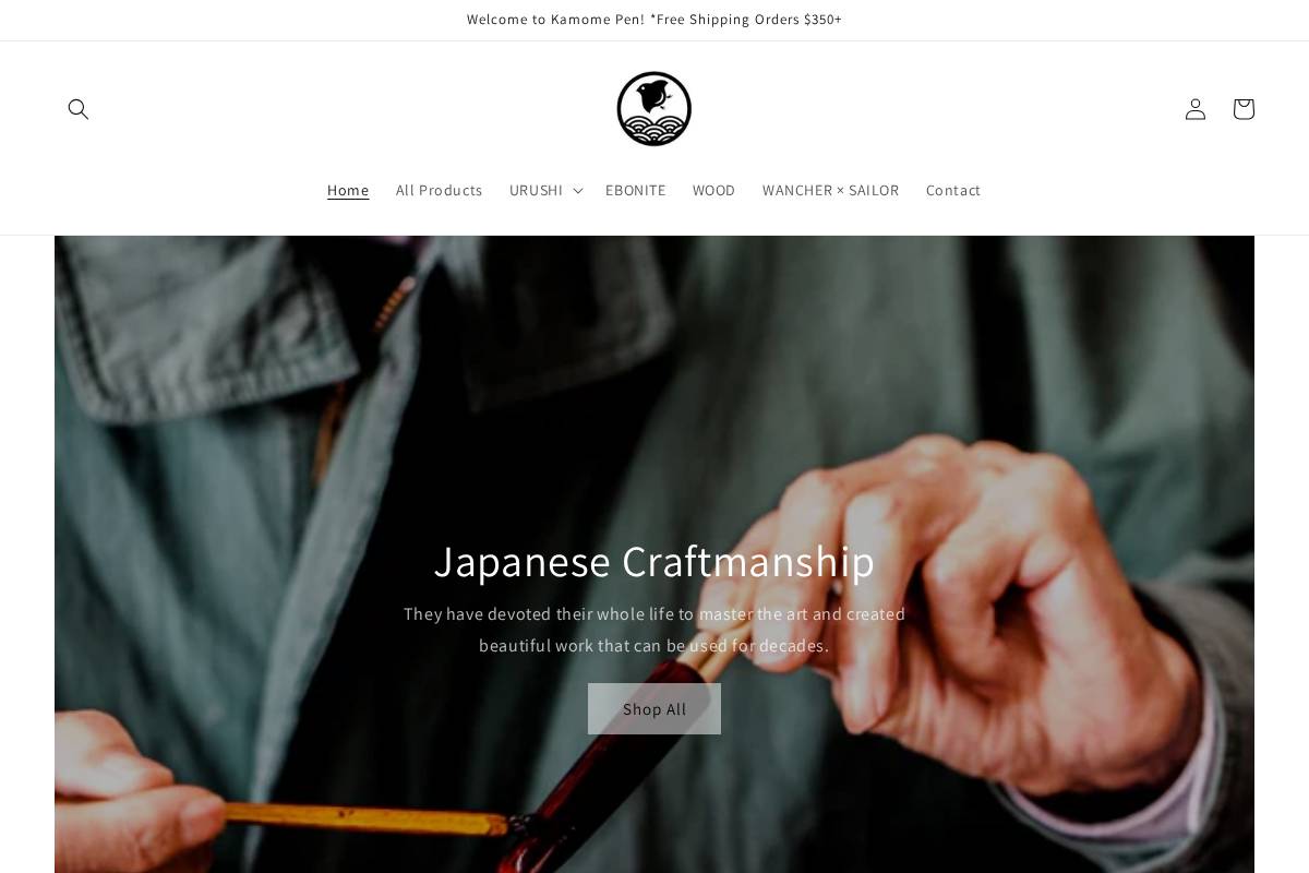 kamomepen.com homepage screenshot