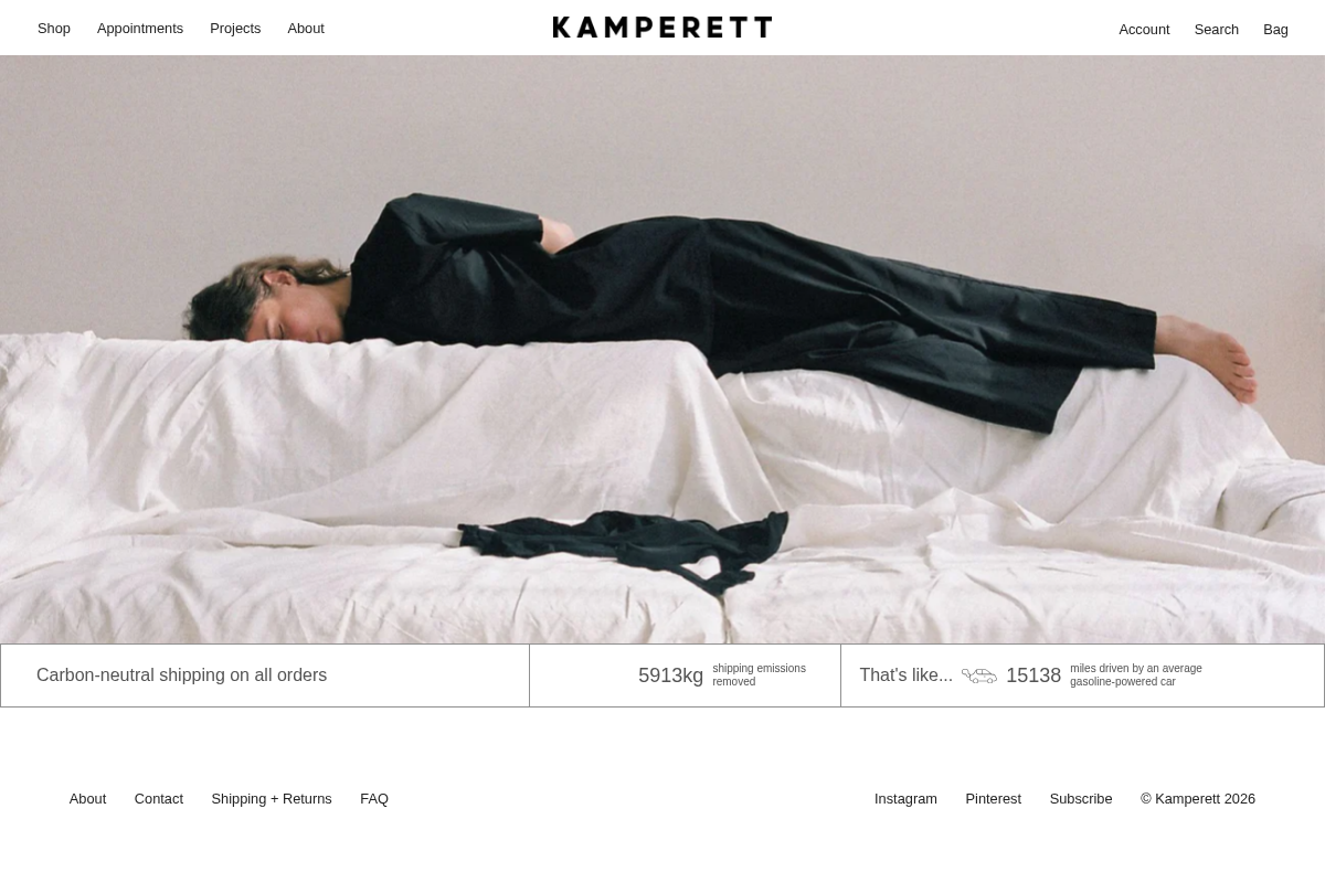 Kamperett homepage screenshot