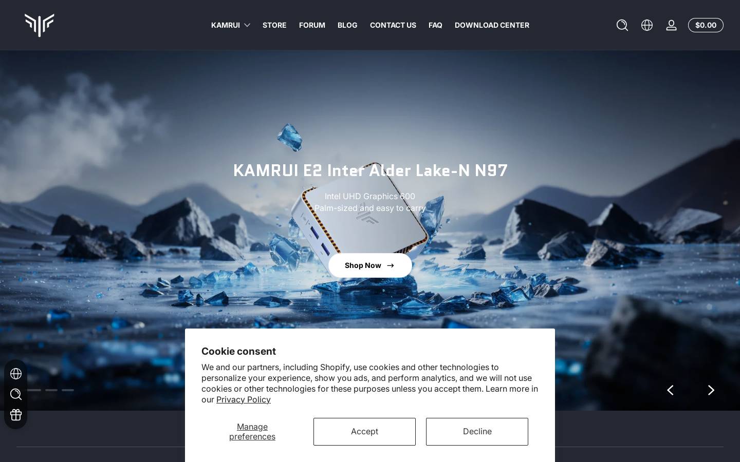 kamrui.com homepage screenshot