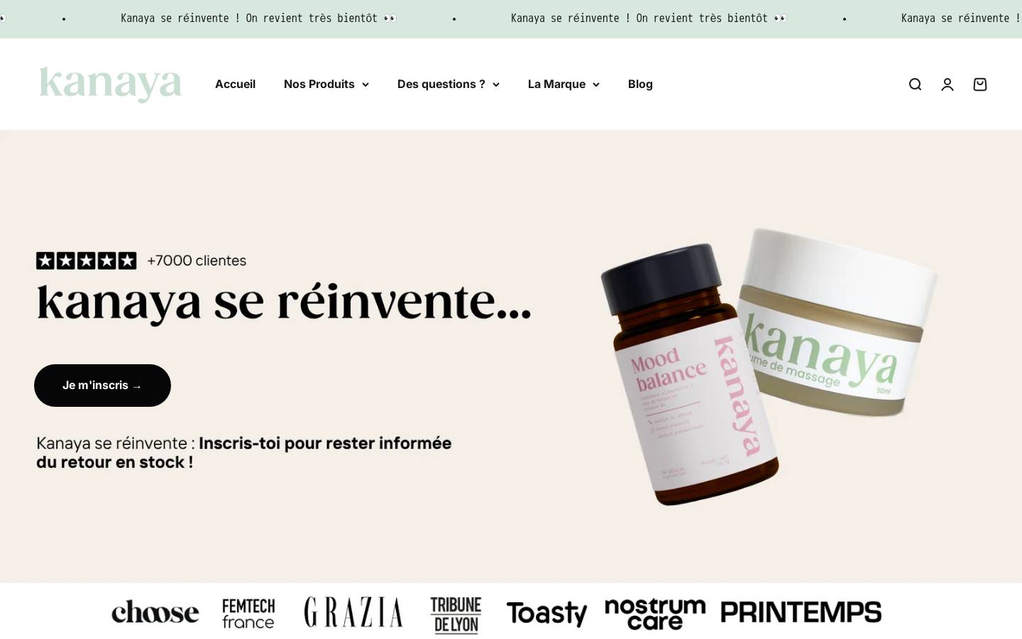 Kanaya homepage screenshot